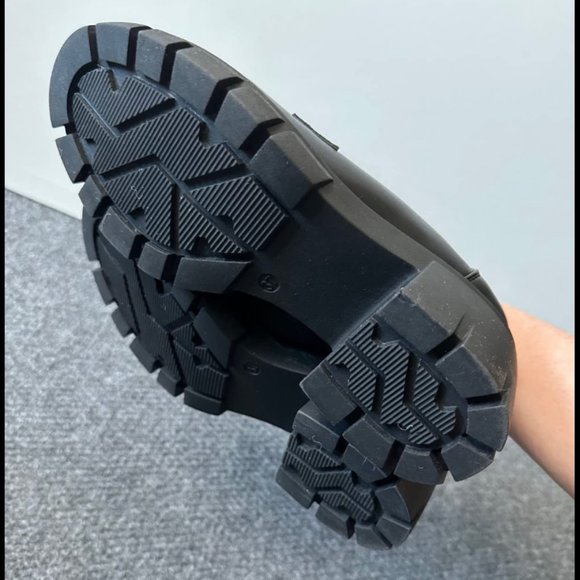 Platform Loafers for Women Chunky Heels Slip-ons with Chain Round Toe NWT - Picture 4 of 9